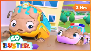 The Siren Chase Adventure | Go Buster🚌 | Kids Cartoons & Nursery Rhymes | Moonbug Kids