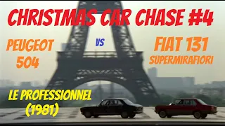 🎅 Christmas Car Chase 4: Le Professionnel (1981) 🎄 Fiat 131 Supermirafiori vs Peugeot 504 🚗