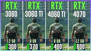 RTX 3060 vs RTX 3060 TI vs RTX 4060 TI vs RTX 4070 - Test in 12 Games