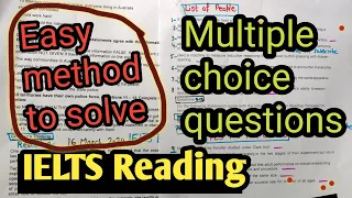 IELTS reading tips and tricks| Multiple choice questions | HOW TO DO MCQ IN IELTS reading &listening