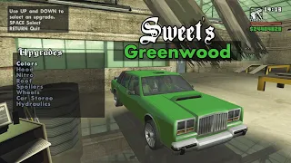 Fully Upgrading & Customizing Sweet's GREENWOOD (GTA San Andreas)