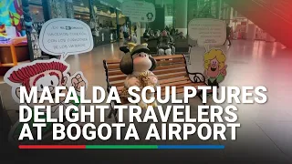 Mafalda sculptures delight travelers at Bogota airport