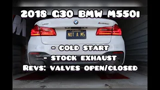 2018 BMW M550I: Stock Cold Start & Valved Exhaust Revs