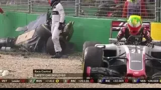 Crash Alonso Guterriez  F1 2016 Melbourne/ Авария Алонсо и Гутьерреса в Мельбурне 2016