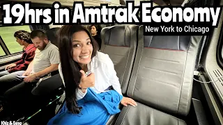 19hrs in Amtrak Coach (Economy) from New York to Chicago for $68 each (First time in @amtrak)