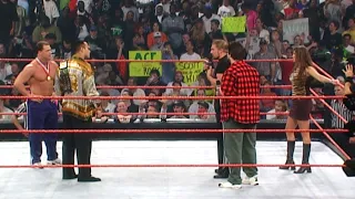 The Rock, Kurt Angle, Triple H w/ Stepanie McMahon, Mick Foley Segment - RAW IS WAR!