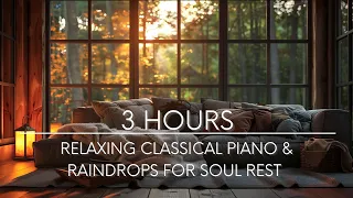 Gentle Rain in the Forest I 3 Hours Relaxing Classical Piano for Soul Rest & Raindrops I Sleep Music