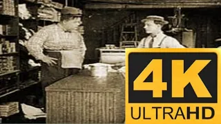 Buster Keaton and Roscoe "Fatty" Arbuckle The Butcher Boy (1917) 4K 60 FPS