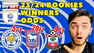 BOOKIES CHAMPIONSHIP 23/24 WINNERS ODDS!