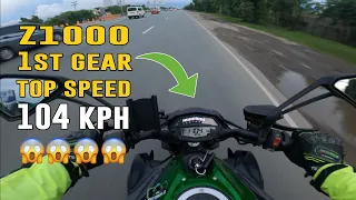 104 KPH Kawazaki Z1000 First Gear Top Speed