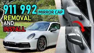 Install Prepreg Carbon Mirror Cap For Porsche 911 992 - Dongsai