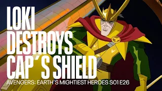 Loki destroys Captain America´s shield | Avengers: Earth´s Mightiest Heroes