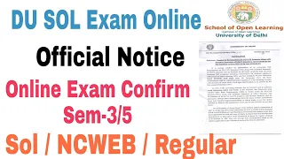 DU Sol online OBE exam confirm Dec 2021 | official Notice | obe exam date sheet 3rd and 5th sem 2021