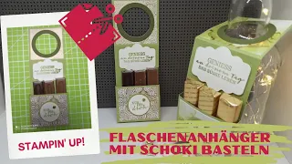 DIY Schnellen Flaschenanhänger mit Schoki basteln - Stampin' Up! Anleitung