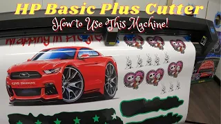 How to use a HP Basic Plus Cutter when making stickers #hpbasicplus #hp335 #hp335largeformatprinter.