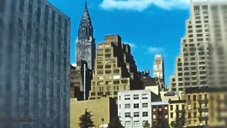 1950's New York City Skyline from the United Nations Building - Stock Video