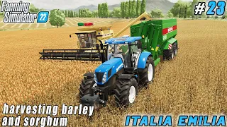 New Holland tractor harvesting barley & sorghum | Italian Farm | Farming simulator 22 | Timelapse 23