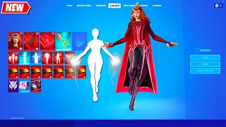 Fortnite The Scarlet Witch (Wanda Maximoff) Skin, EMOTE and full Set Showcase シ