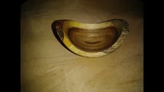 Turning A Miniature Natural Edge Mimosa Bowl