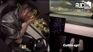 Burna Boy Cant Handle The New Tesla CyberTruck 🤣 Drives Over 100MPH On Miami Turnpike 🏎️