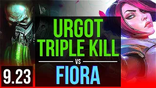 URGOT vs FIORA (TOP) | Triple Kill, 1300+ games, KDA 10/2/6 | EUW Master | v9.23