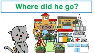 Where did he go？【えいご絵本】　Kittycatはどこへ行ったかな。探してね。幼児　小学生と親子で孫と楽しく聞き流し初級英会話！