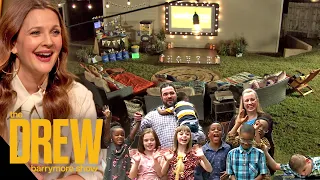 Drew and Walmart+ Surprise Family of 10 with Backyard Movie Experience