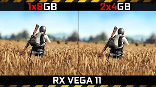 RX Vega 11: 1x8GB vs 2x4GB RAM (Single Channel vs Dual Channel) Fortninte, PUBG