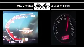 BMW M235i F44 VS. Audi A4 B6 1.9 TDI - Acceleration 0-100km/h