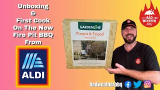 Unboxing & First Cook On My New Fire Pit BBQ from Aldi