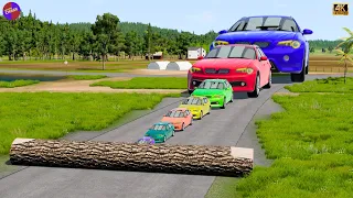 Giant & Small Cars Vs Log Speed Bump 🔥| BeamNg.drive