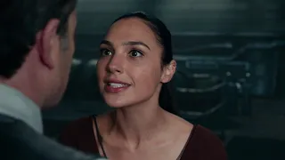 Justice League Wonder Woman Pushes Batman Scene