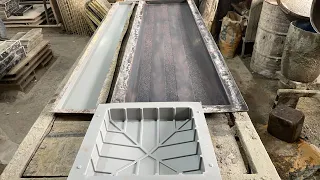 Изготовление по технологии «Мрамор из бетона» уличных ступеней и подступенков для уличной лестницы