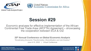 2022 GTAP Conference - Session #29 - Economic analyses for implementation of the AfCFTA Agreement