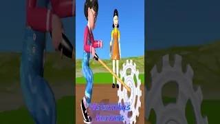 Scary Teacher 3D vs Squid Game Wood SeeSaw Unclog Candy Shapes vs Crocodile Teeth Challenge - Parte8