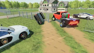 Repairing house after huge crash with police | Farming Simulator 19