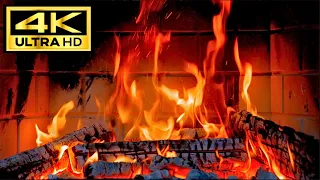 🔥Relaxing 4K Fireplace UltraHD🔥Crackling Sounds🔥Real Burning Logs🔥Glowing Flames & Embers