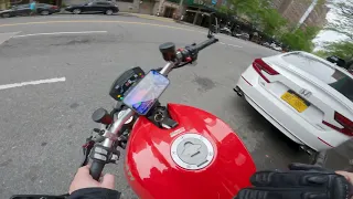 Crosstown ride in Midtown Manhattan on Ducati Monster 1200s