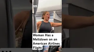 Woman has meltdown over ‘not real’ passenger on American Airlines flight #shorts