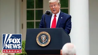 Trump tears into Biden policies at press conference in the Rose Garden