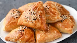 Crispy SAMSA with meat and pumpkin ☆ Juicy and tasty ♥️ How to cook puff pastry recipe