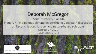 Indigenous climate leadership in Canada: A disc. on Reconciliation, Justice & nature-based solutions