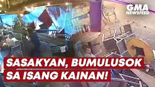 Sasakyan, bumulusok sa isang kainan! | GMA News Feed