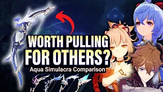 AQUA SIMULACRA on Yoimiya, Childe & Ganyu BEST 5* Bows! Damage Test & Comparison | Genshin 2.7