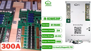 JK (Jikong) BMS for 300 Amps. Review and testing. B2A8S30P. Active balancer. Lifepo4, Li-ion