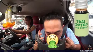 Suspendas gets sick in the car (pukes)