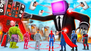 FRANKLIN Upgraded Into SPEAKER Man To Fight TV Monster To Save Avengers In GTA 5 ! (GTAV Avengers)