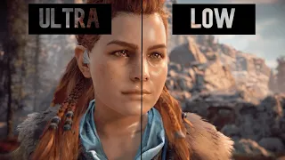 Horizon Zero Dawn Ultra vs Low Graphics | Direct Comparison