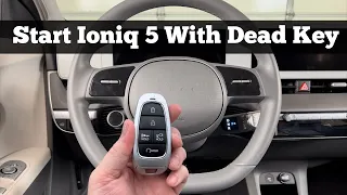 How To Start 2022-2023 Hyundai Ioniq 5 With Dead Remote Key Fob Battery- Press Power Button With Key