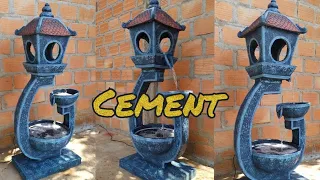 Waterfall - beautiful garden lights | The technique of making cement with sand reinforcement is easy